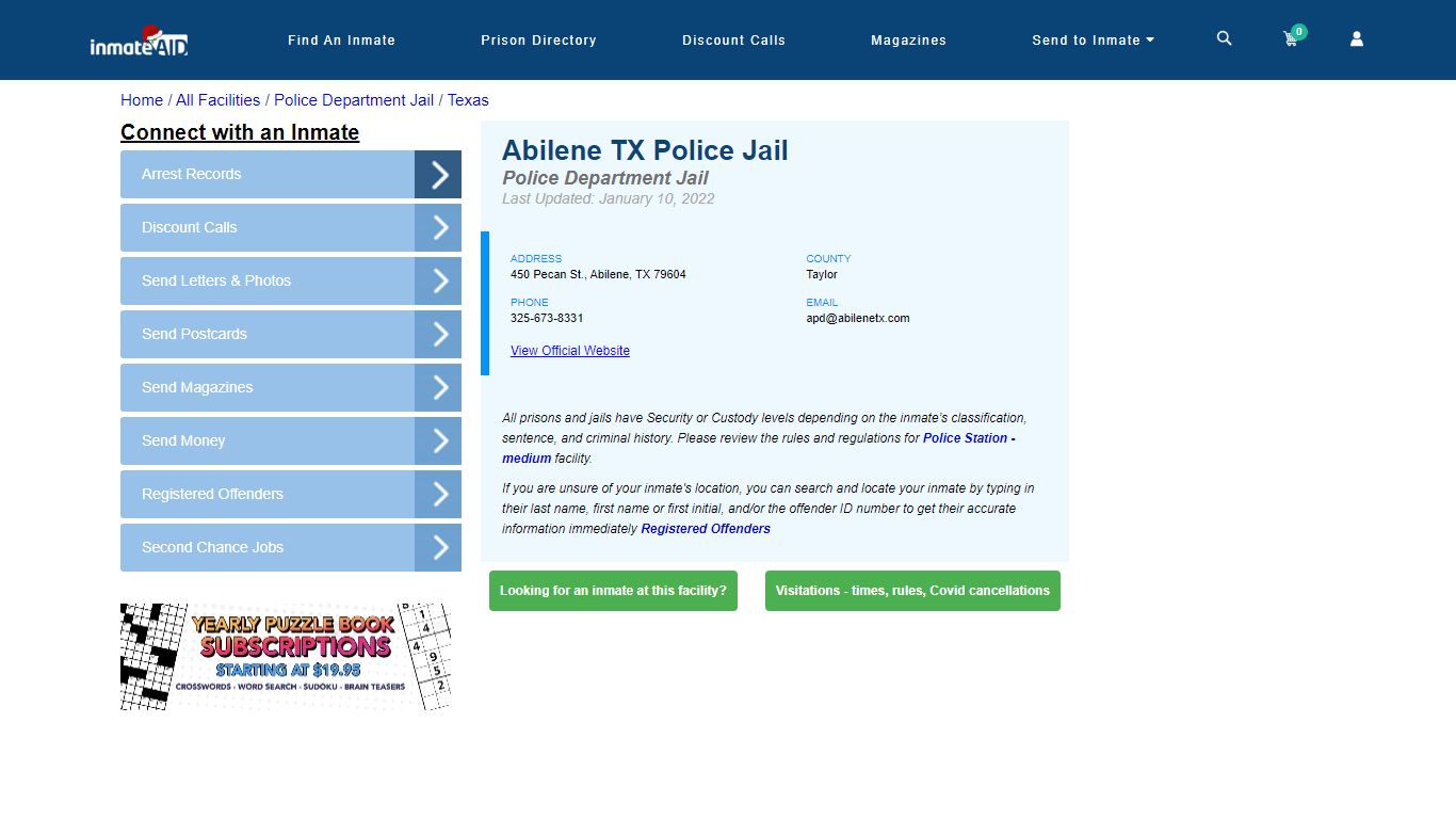 Abilene TX Police Jail & Inmate Search - Abilene, TX